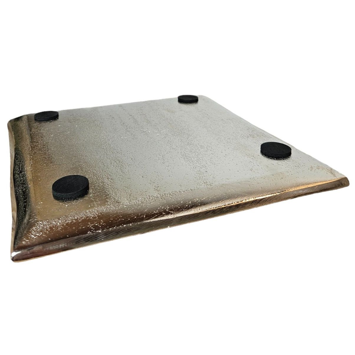 Decorative bowl decorative plate metal candle tray 20x20 cm tray silver square