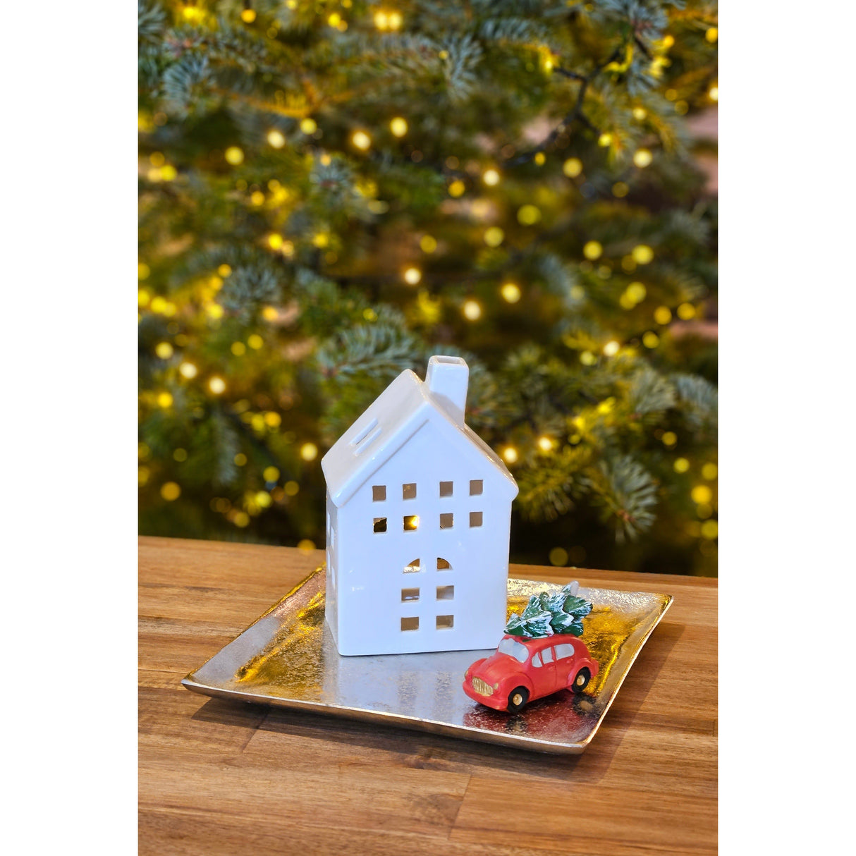 Decorative bowl decorative plate metal candle tray 20x20 cm tray silver square