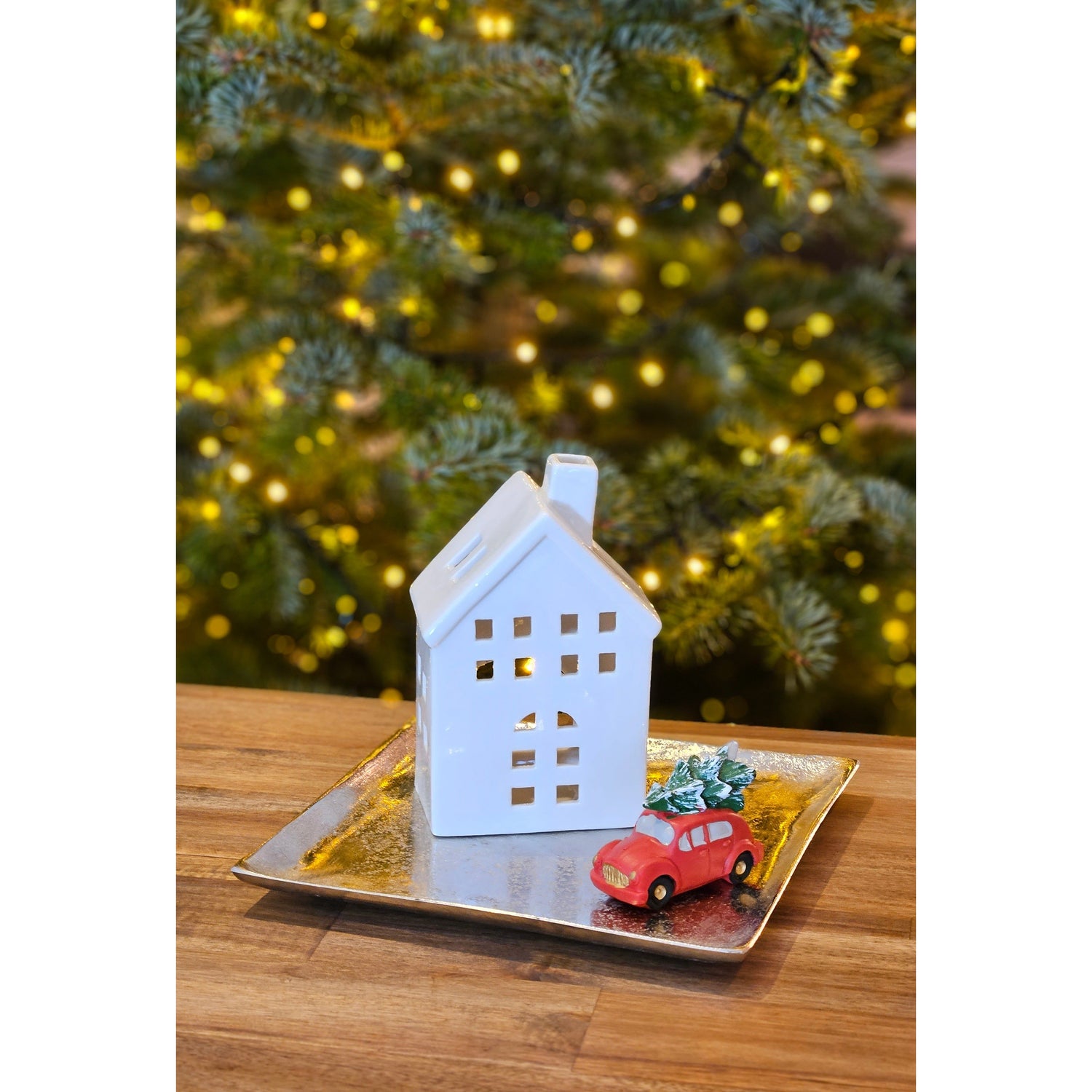 Decorative bowl decorative plate metal candle tray 20x20 cm tray silver square