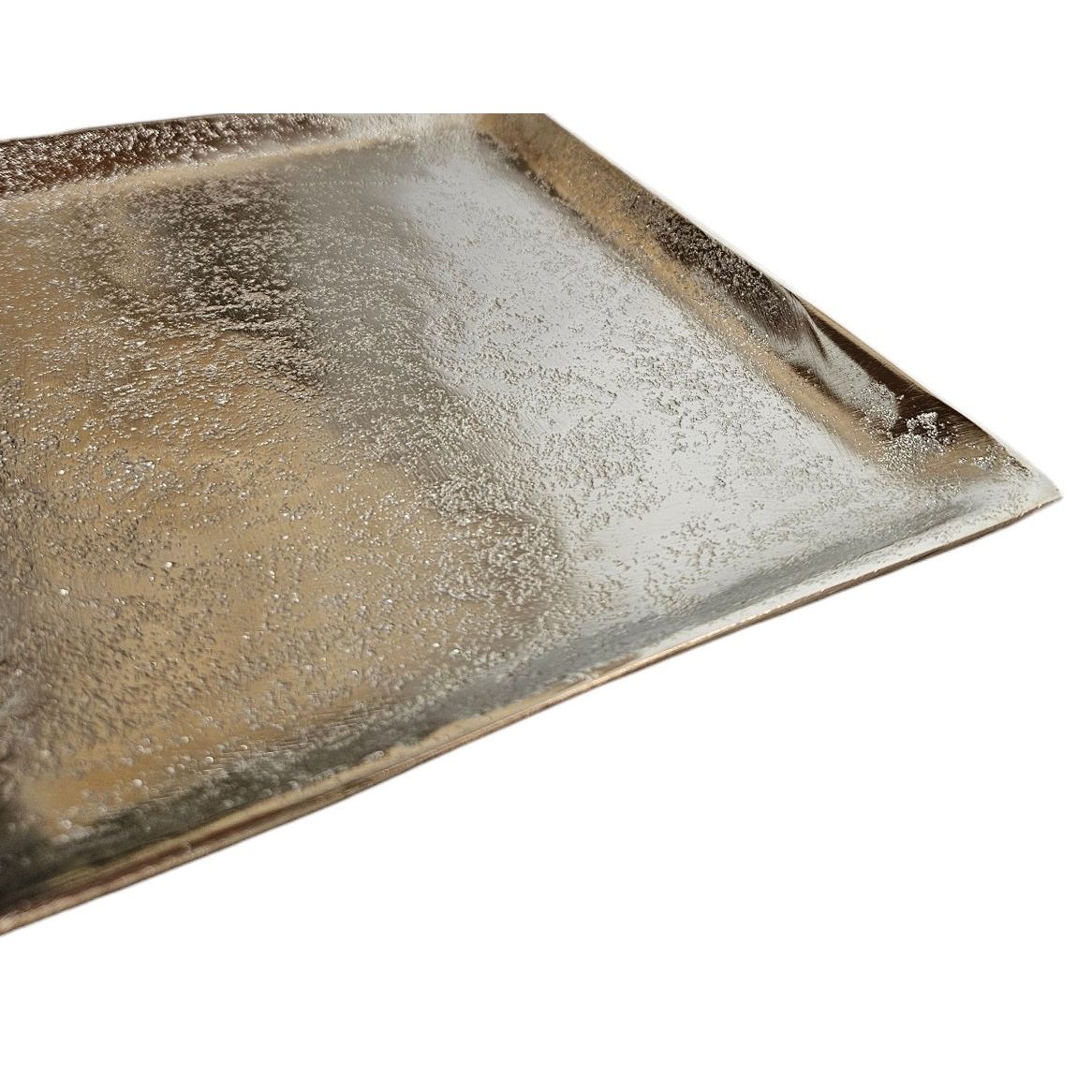 Decorative bowl decorative plate metal candle tray 20x20 cm tray silver square