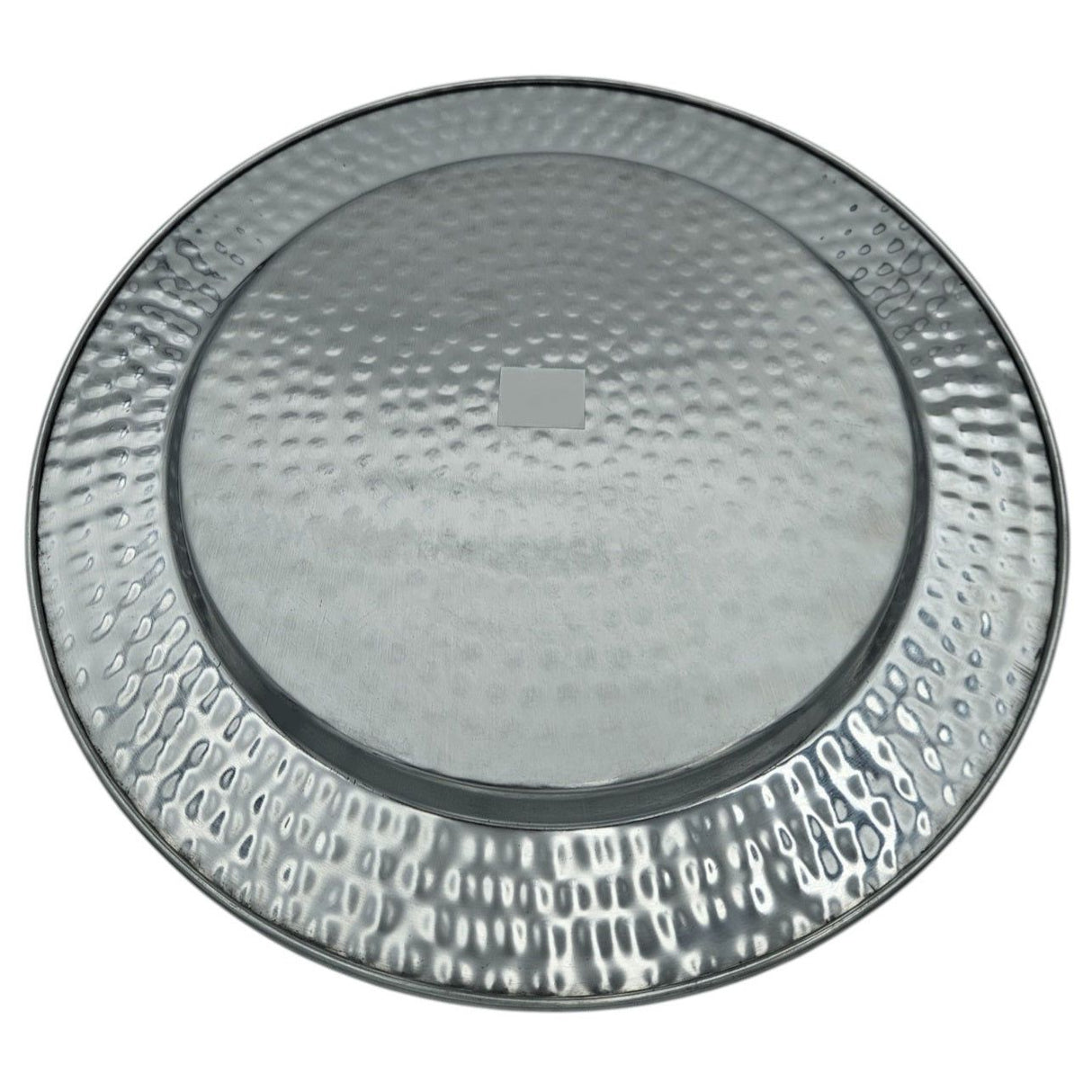Decorative plate candle tray metal plate XXL 45 cm hammered silver decorative bowl