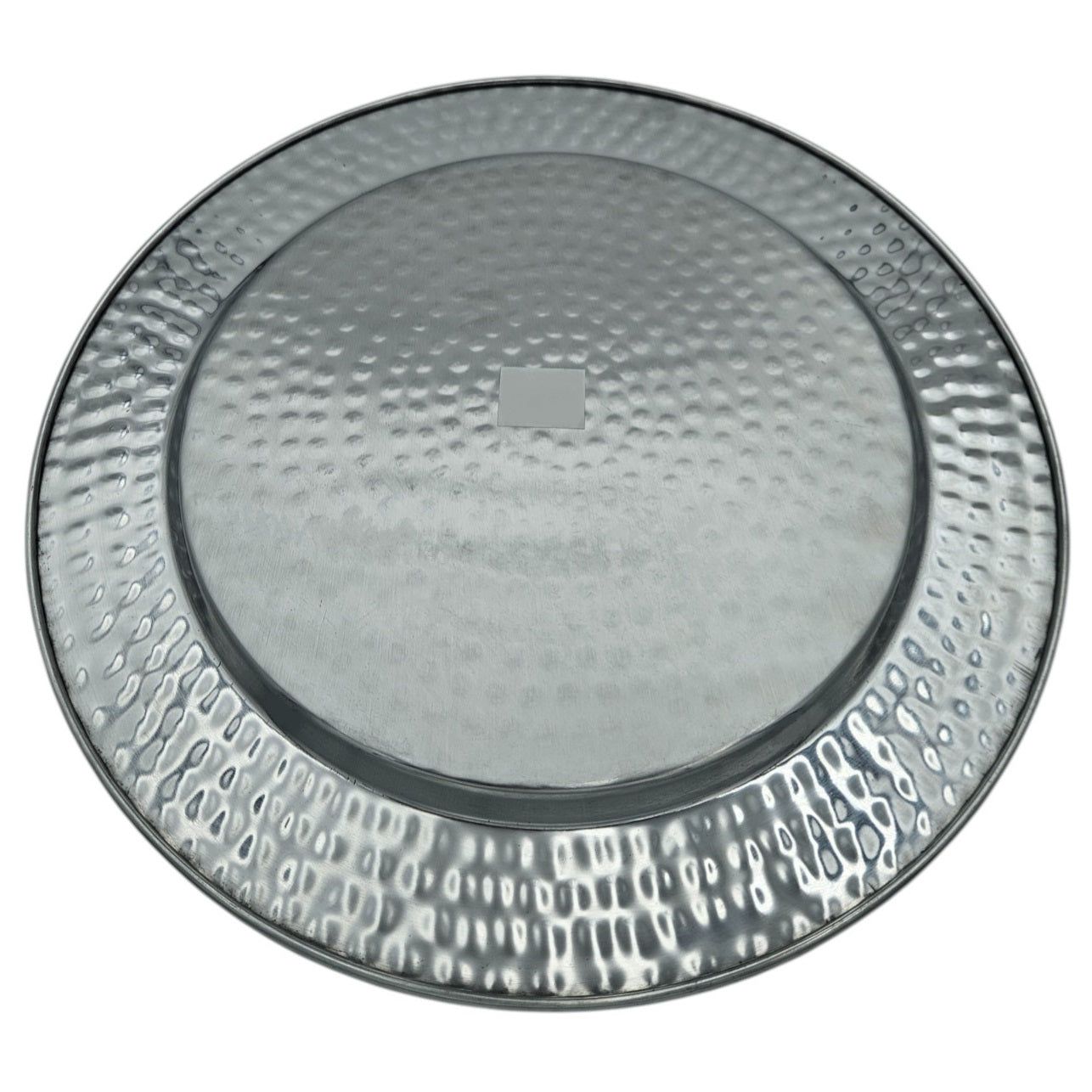 Decorative plate candle tray metal plate XXL 45 cm hammered silver decorative bowl