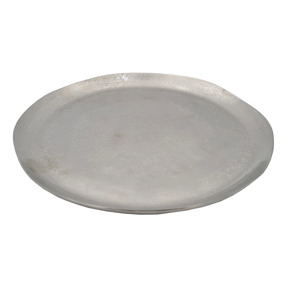 Decorative plate MILLY silver metal plate bowl decorative tray candle plate