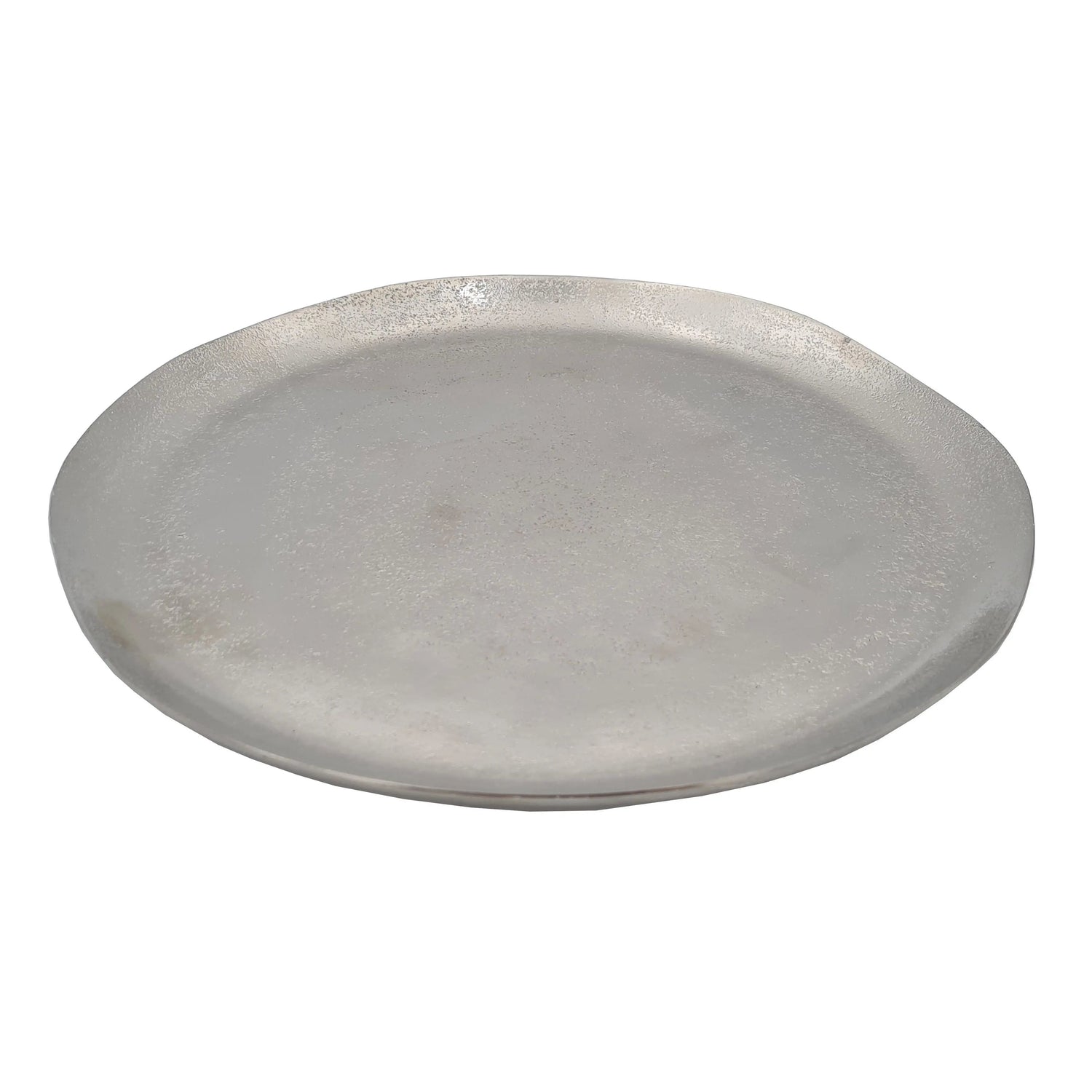 Decorative plate MILLY silver metal plate bowl decorative tray candle plate