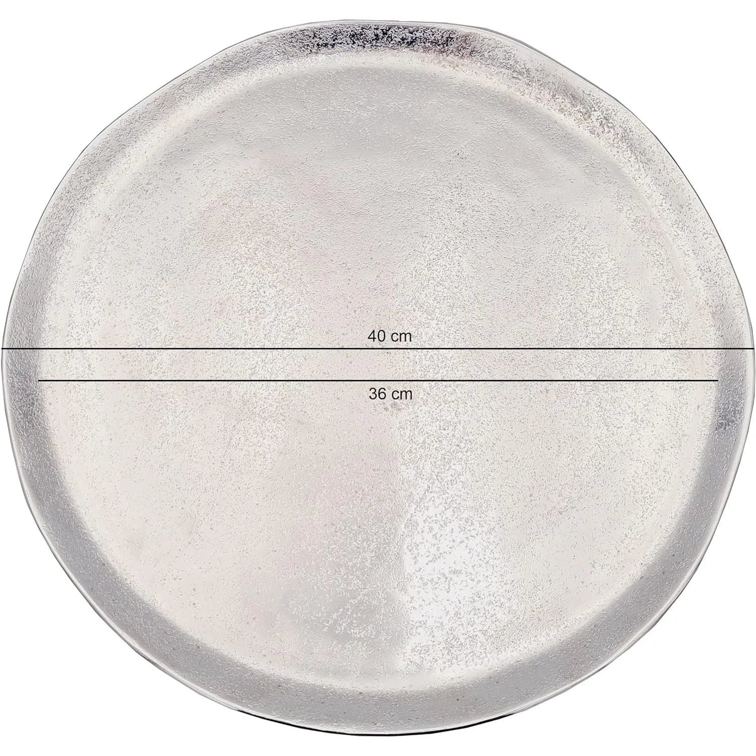 Decorative plate MILLY silver metal plate bowl decorative tray candle plate decorative scarf