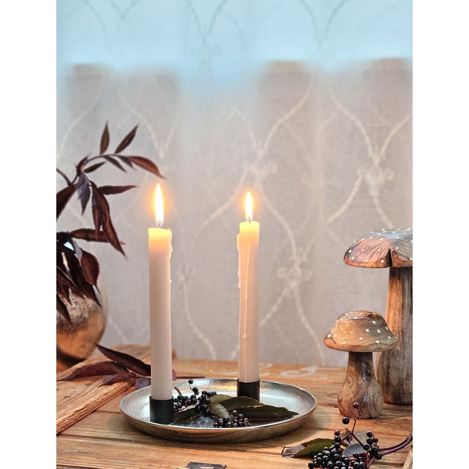 Decorative plate silver metal plate bowl decorative tray candle plate decorative bowl Ø20cm