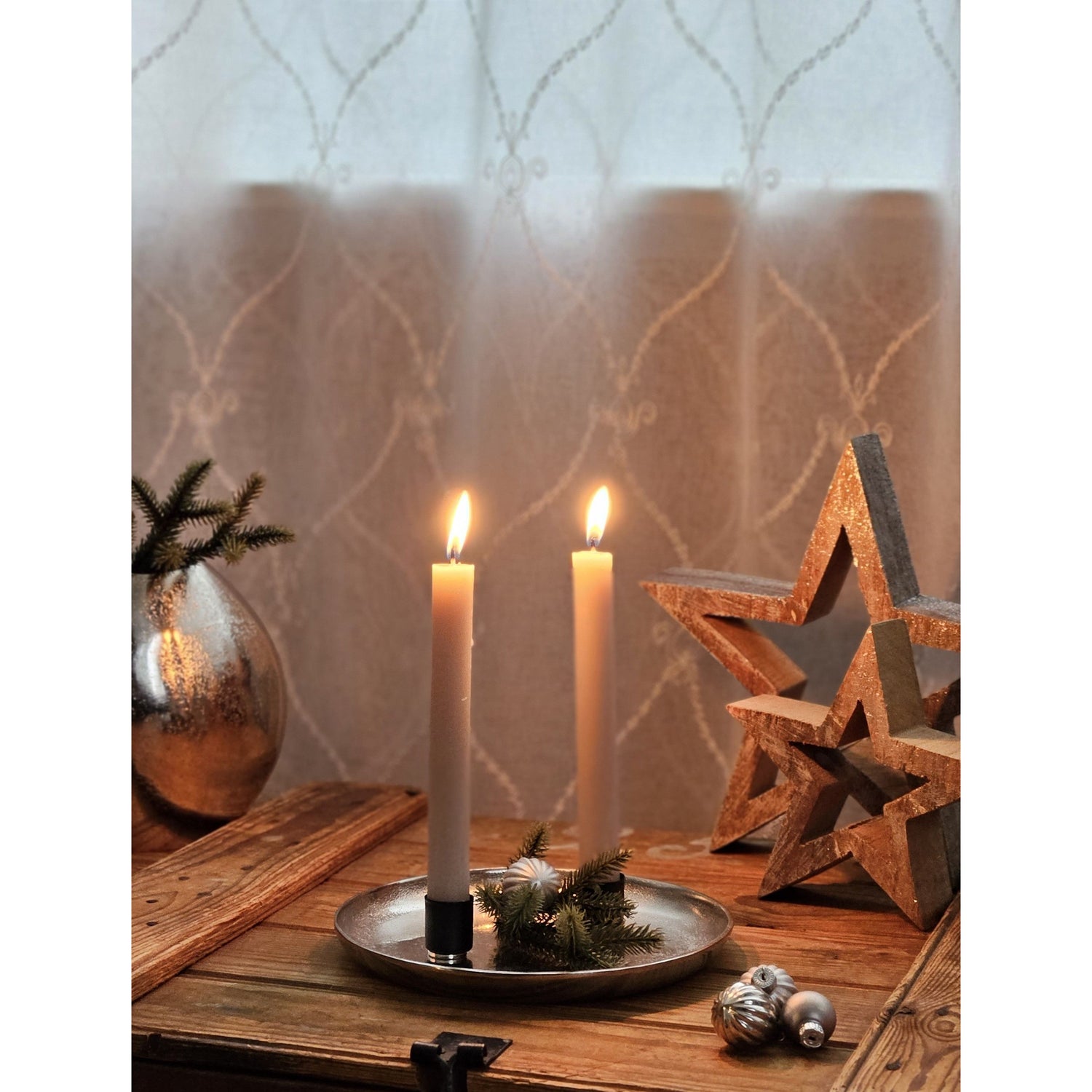 Decorative plate silver metal plate bowl decorative tray candle plate decorative bowl Ø20cm