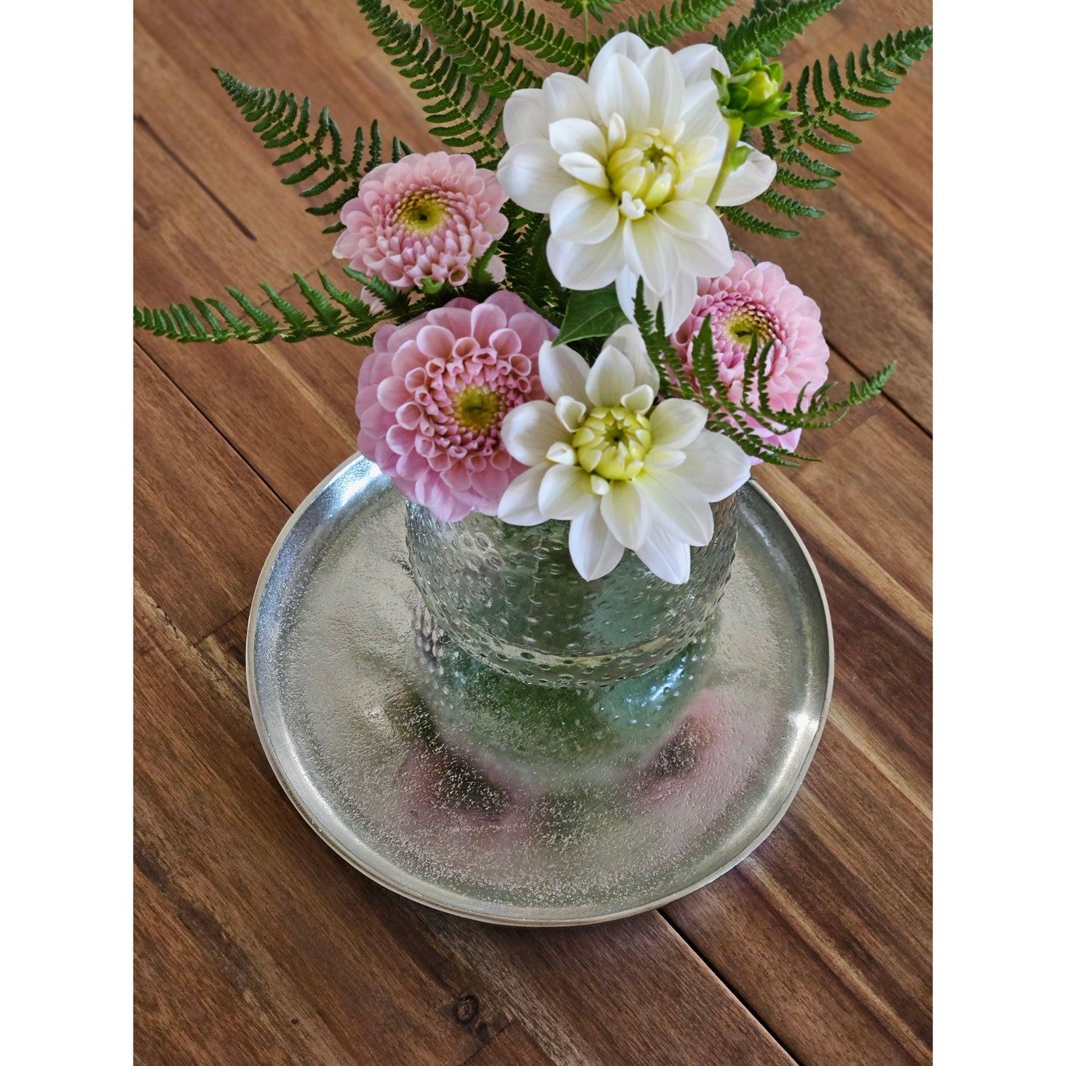 Decorative plate silver metal plate bowl decorative tray candle plate decorative bowl Ø20cm