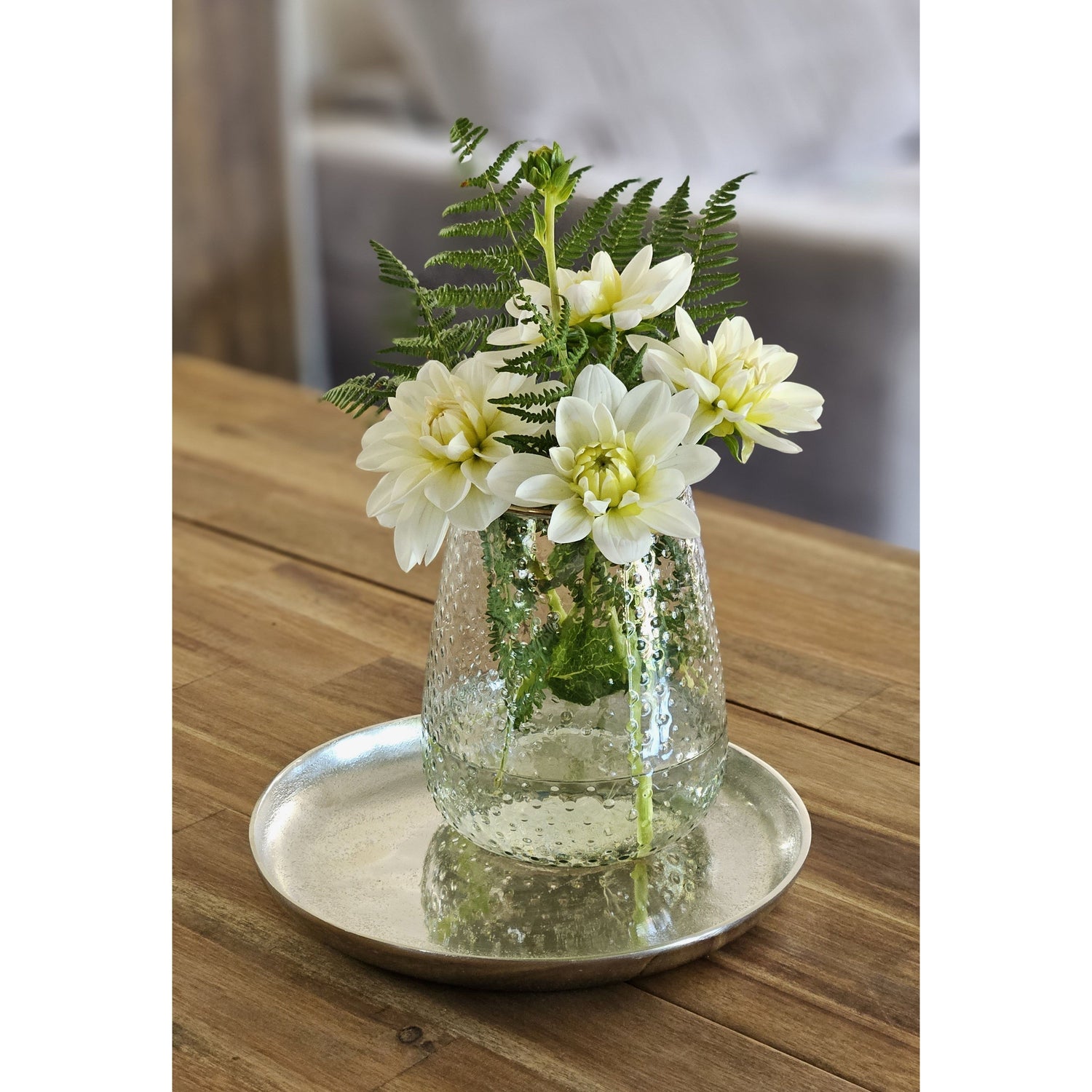 Decorative plate silver metal plate bowl decorative tray candle plate decorative bowl Ø20cm