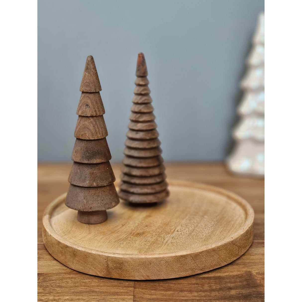 Decorative plate mango wood decorative board coaster jewelry plate tray Ø 25 cm