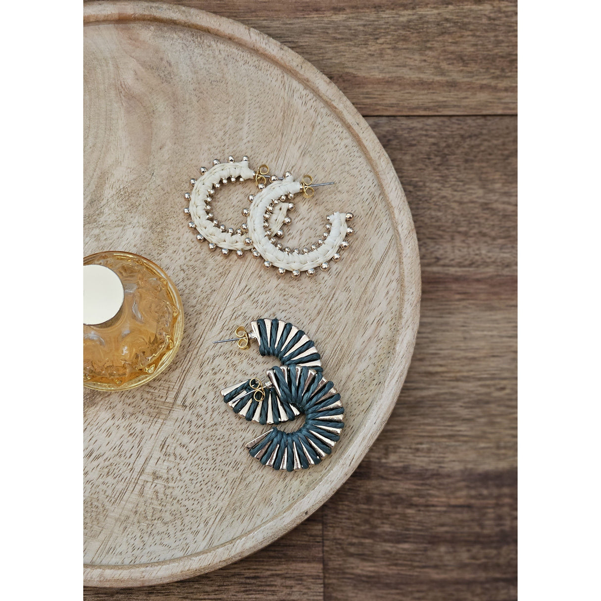 Decorative plate mango wood decorative board coaster jewelry plate tray Ø 25 cm