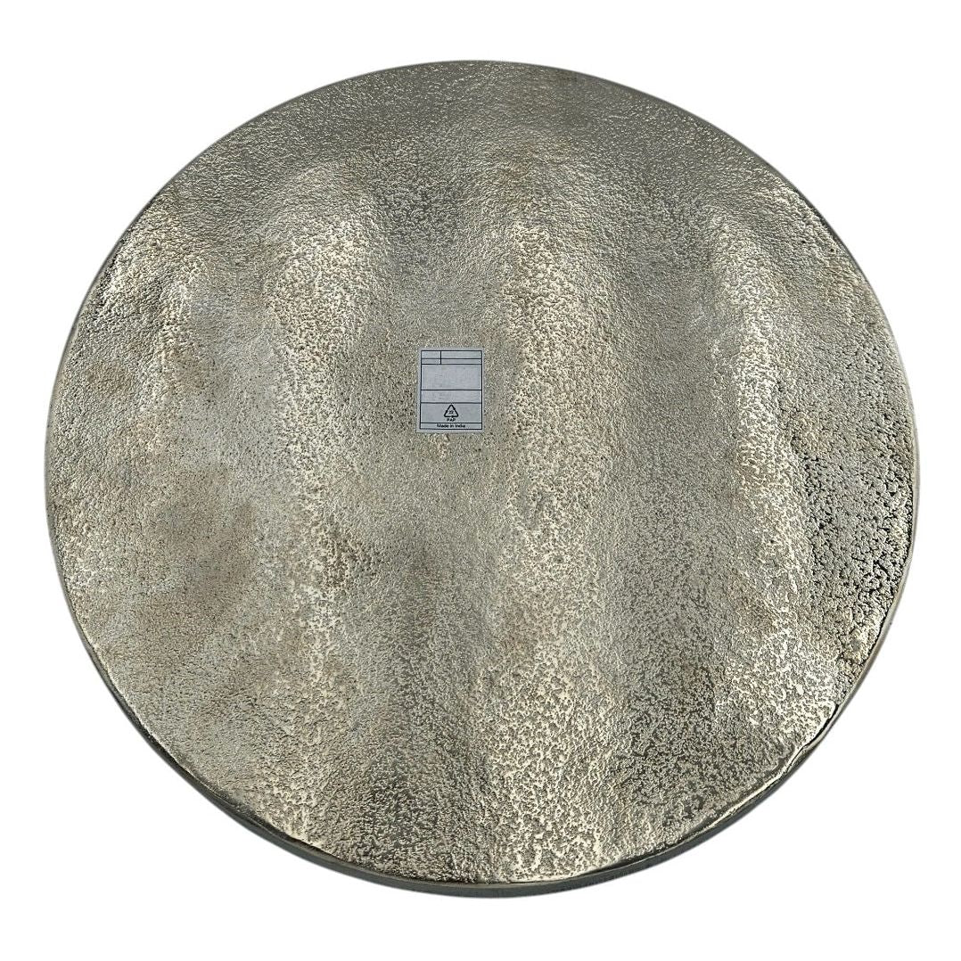 Decorative plate bowl silver round 35 cm candle tray bowl metal decoration heavy quality