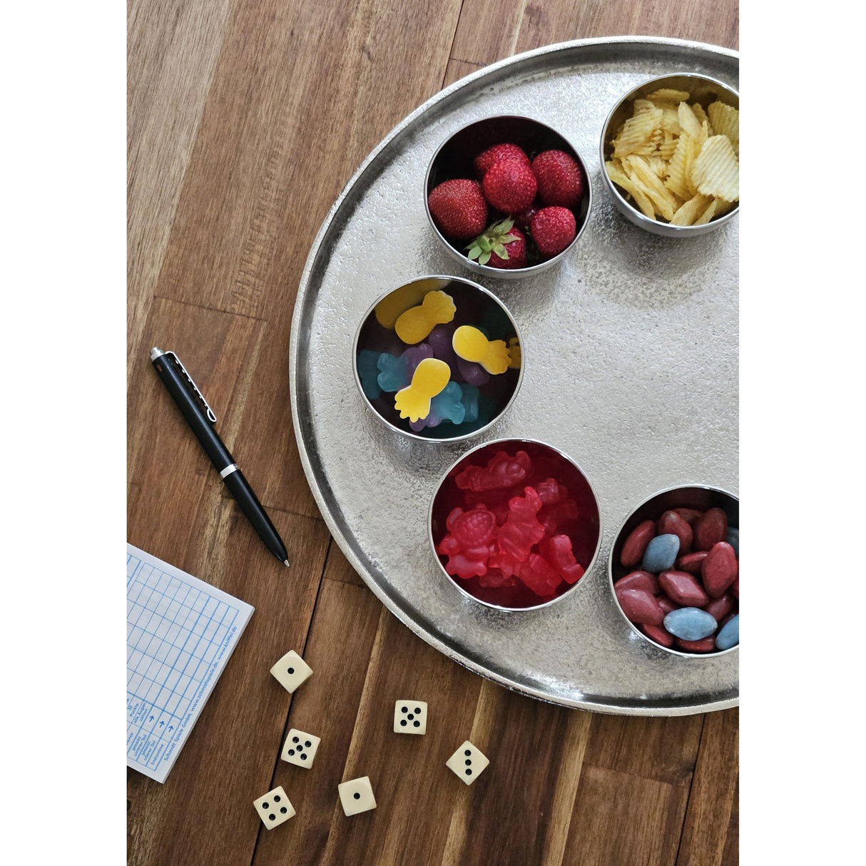 Decorative plate bowl silver round 35 cm candle tray bowl metal decoration heavy quality