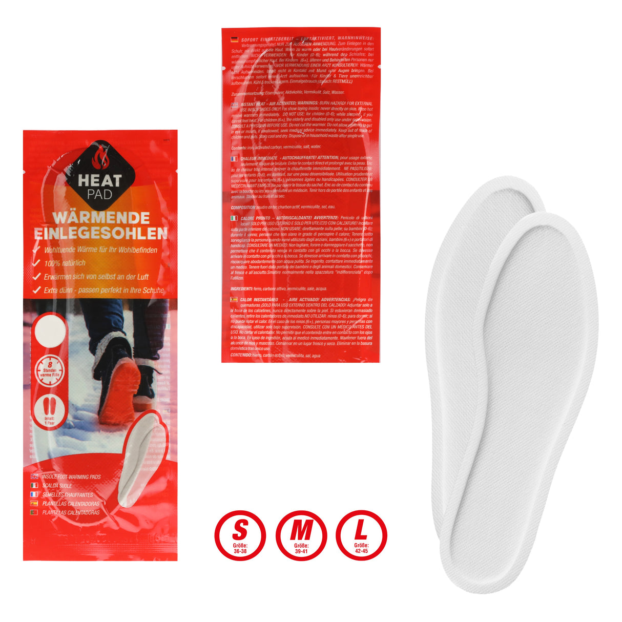 Insoles Thermal insoles Heat insoles Foot warmers 5 PAIRS Heated insoles SML