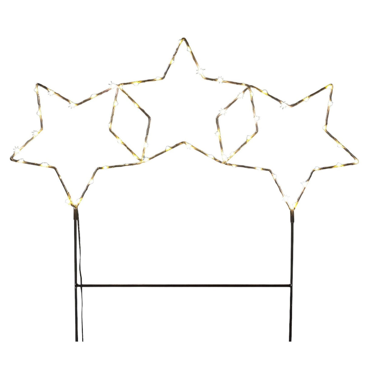 Garden stake star LED Christmas lighting battery timer warm white 60x60 cm