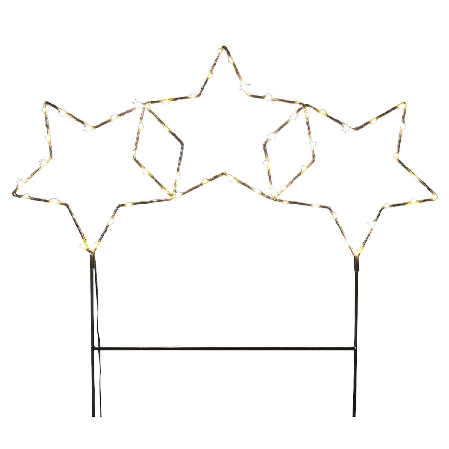 Garden stake star LED Christmas lighting battery timer warm white 60x60 cm