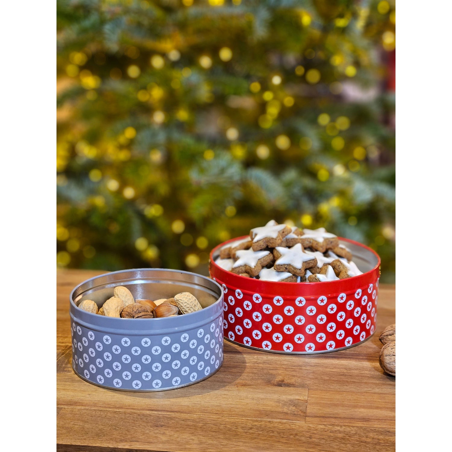 Cookie tin set of 3 star Christmas cookie tin metal cookie tin star