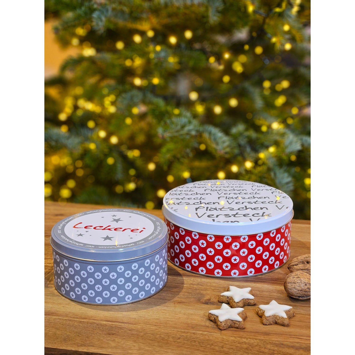 Cookie tin set of 3 star Christmas cookie tin metal cookie tin star