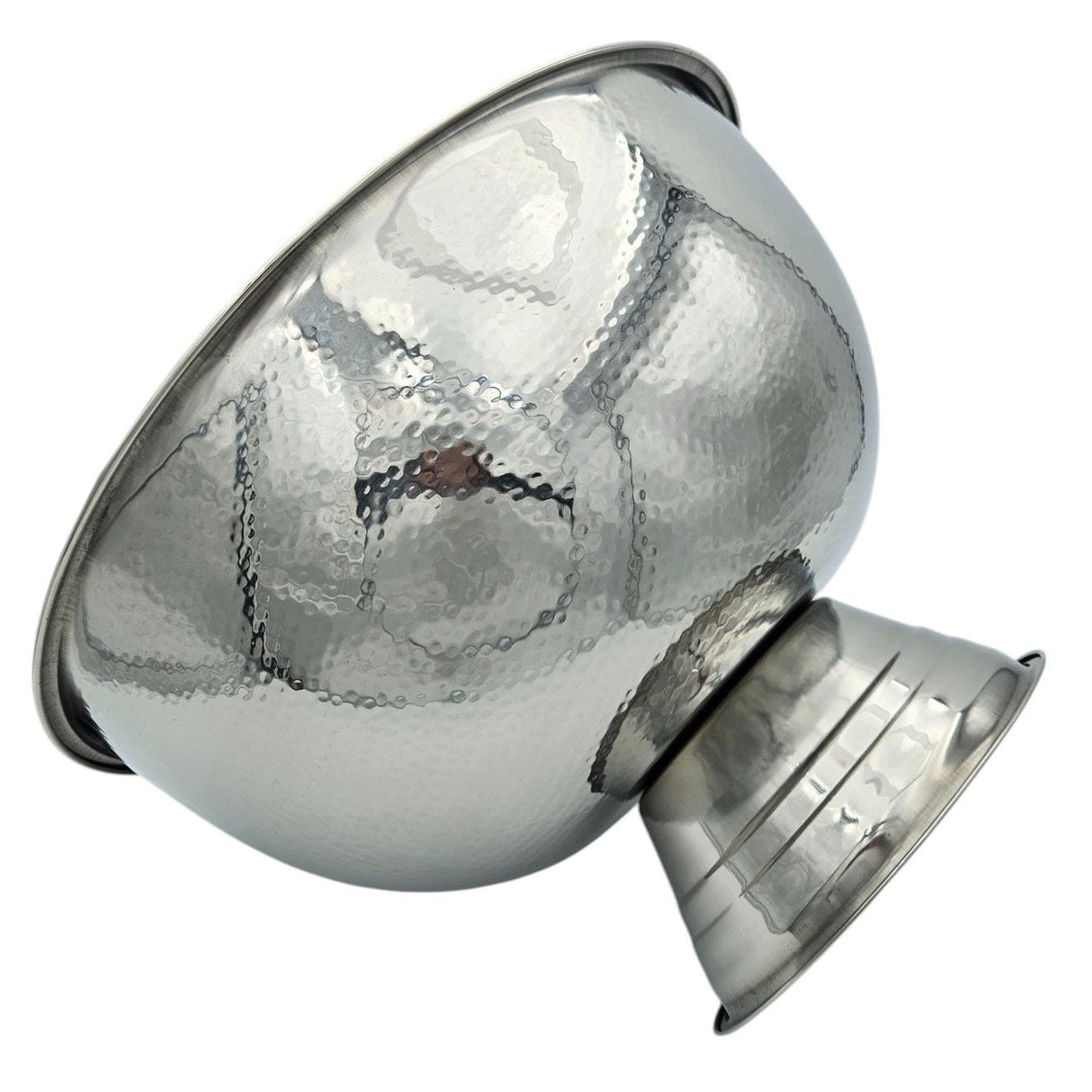 Bottle cooler bowl round stainless steel champagne bowl hammered sparkling wine cooler