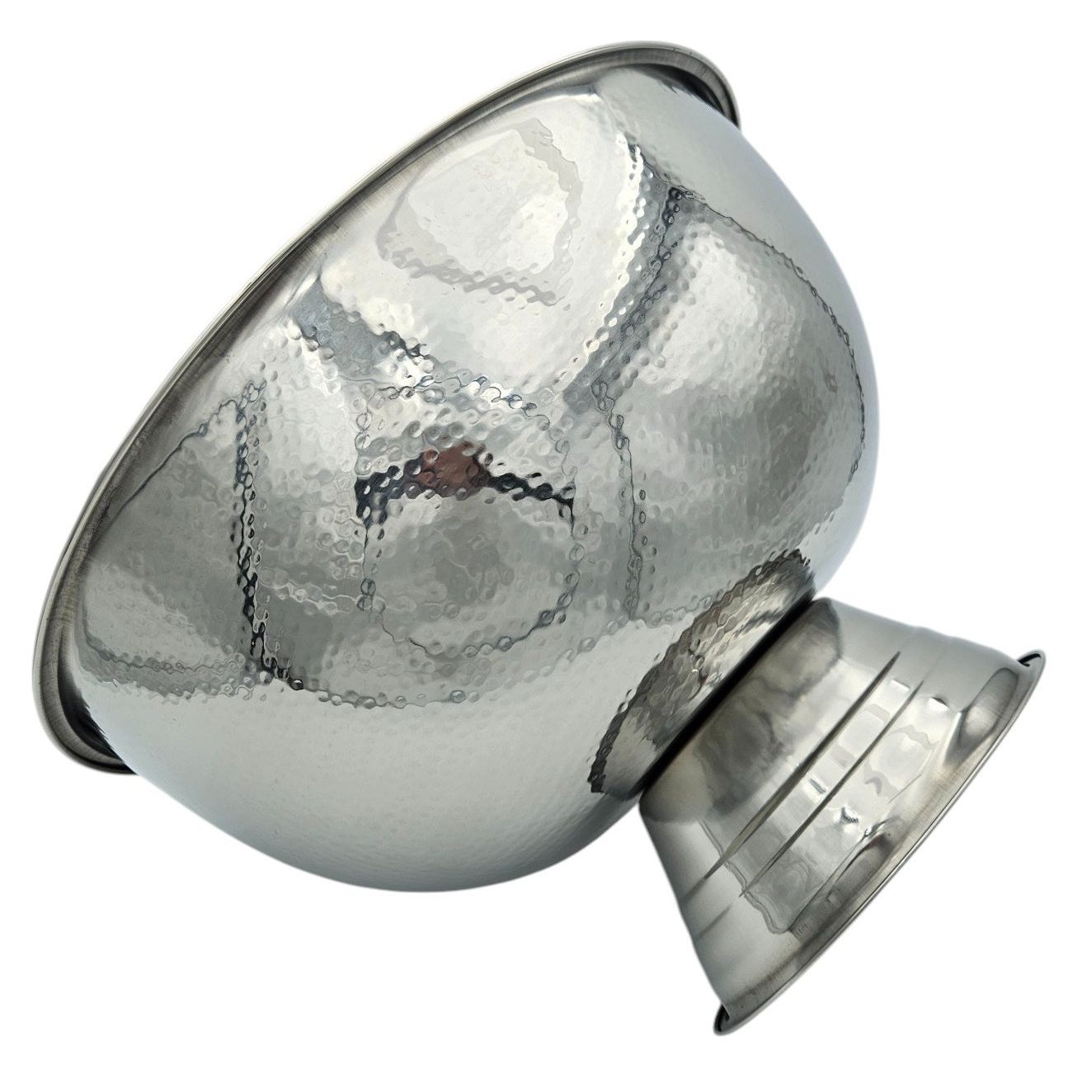 Bottle cooler bowl round stainless steel champagne bowl hammered sparkling wine cooler