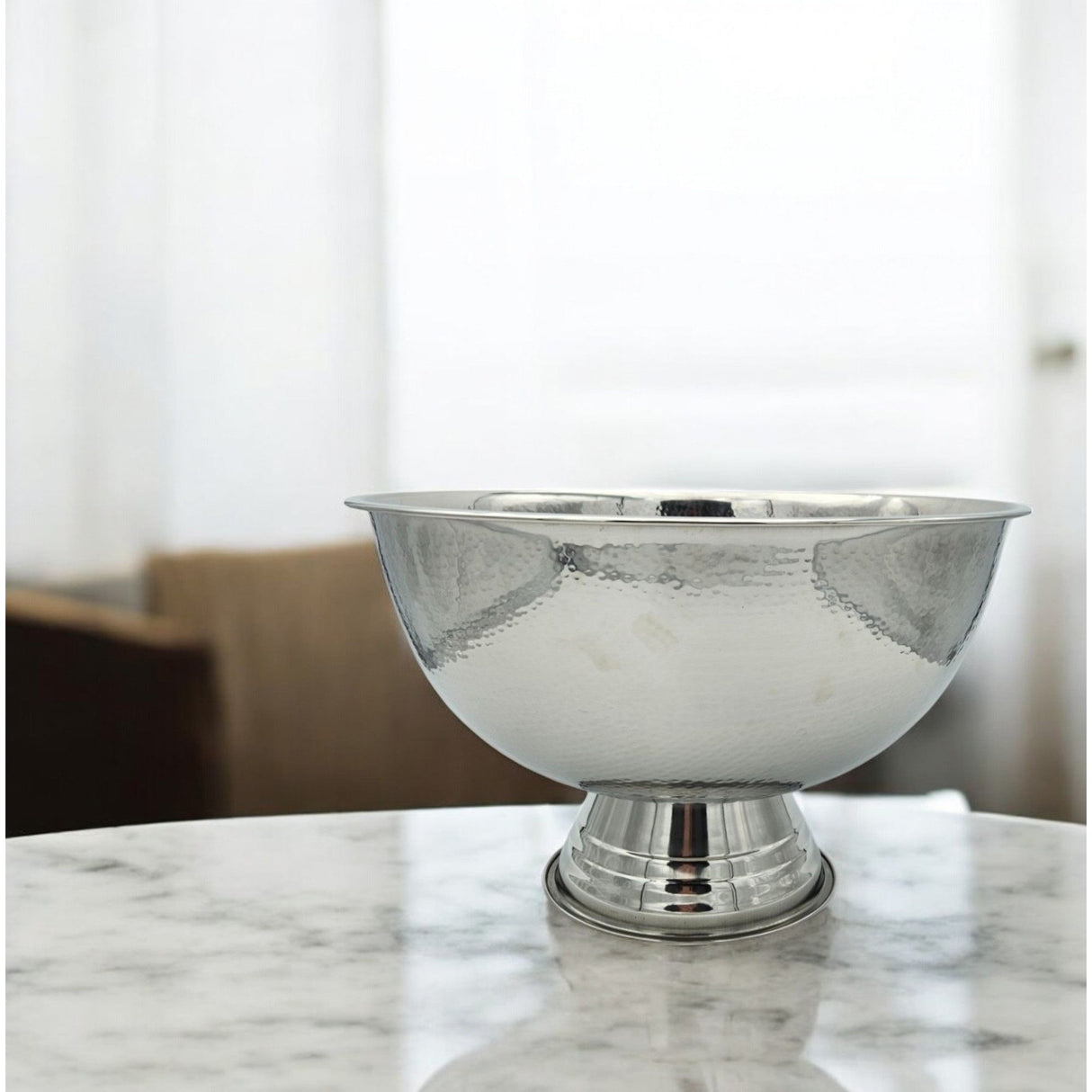 Bottle cooler bowl round stainless steel champagne bowl hammered sparkling wine cooler