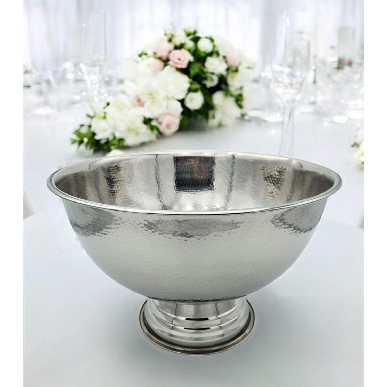 Bottle cooler bowl round stainless steel champagne bowl hammered sparkling wine cooler