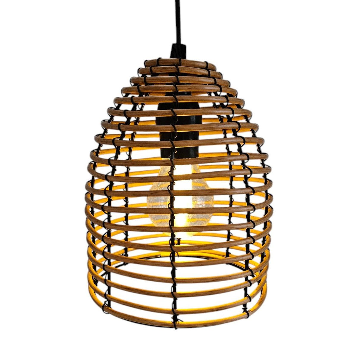 Hanging lamp LED rattan look outdoor indoor 18x16 cm garden lighting