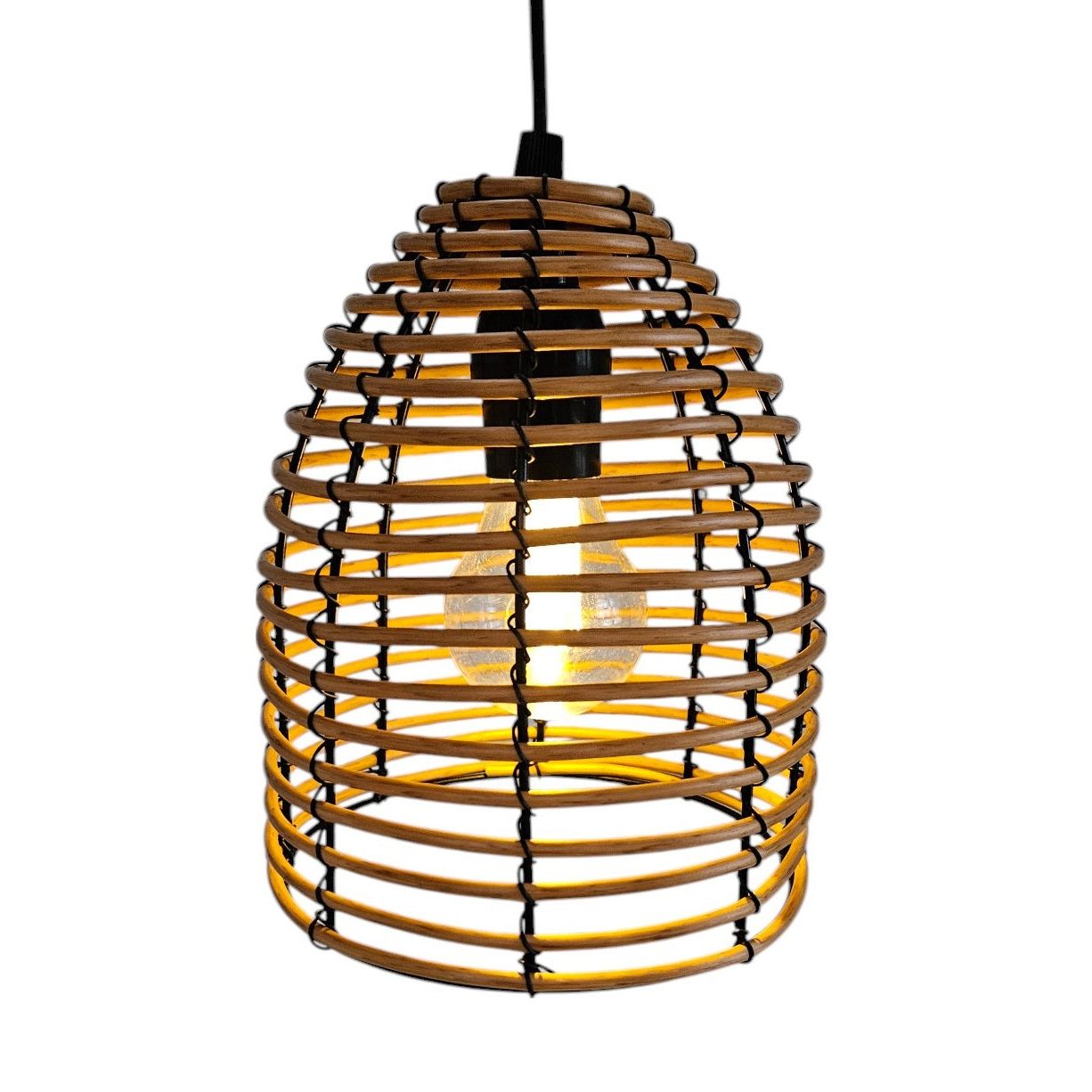 Hanging lamp LED rattan look outdoor indoor 18x16 cm garden lighting