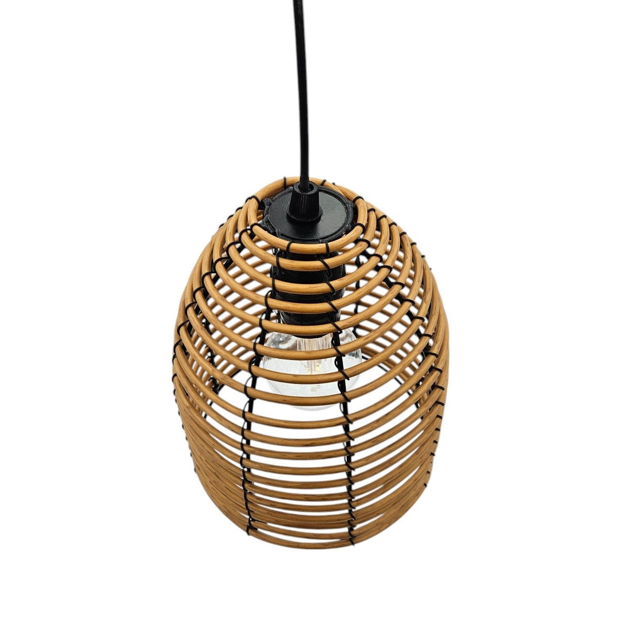 Hanging lamp LED rattan look outdoor indoor 18x16 cm garden lighting