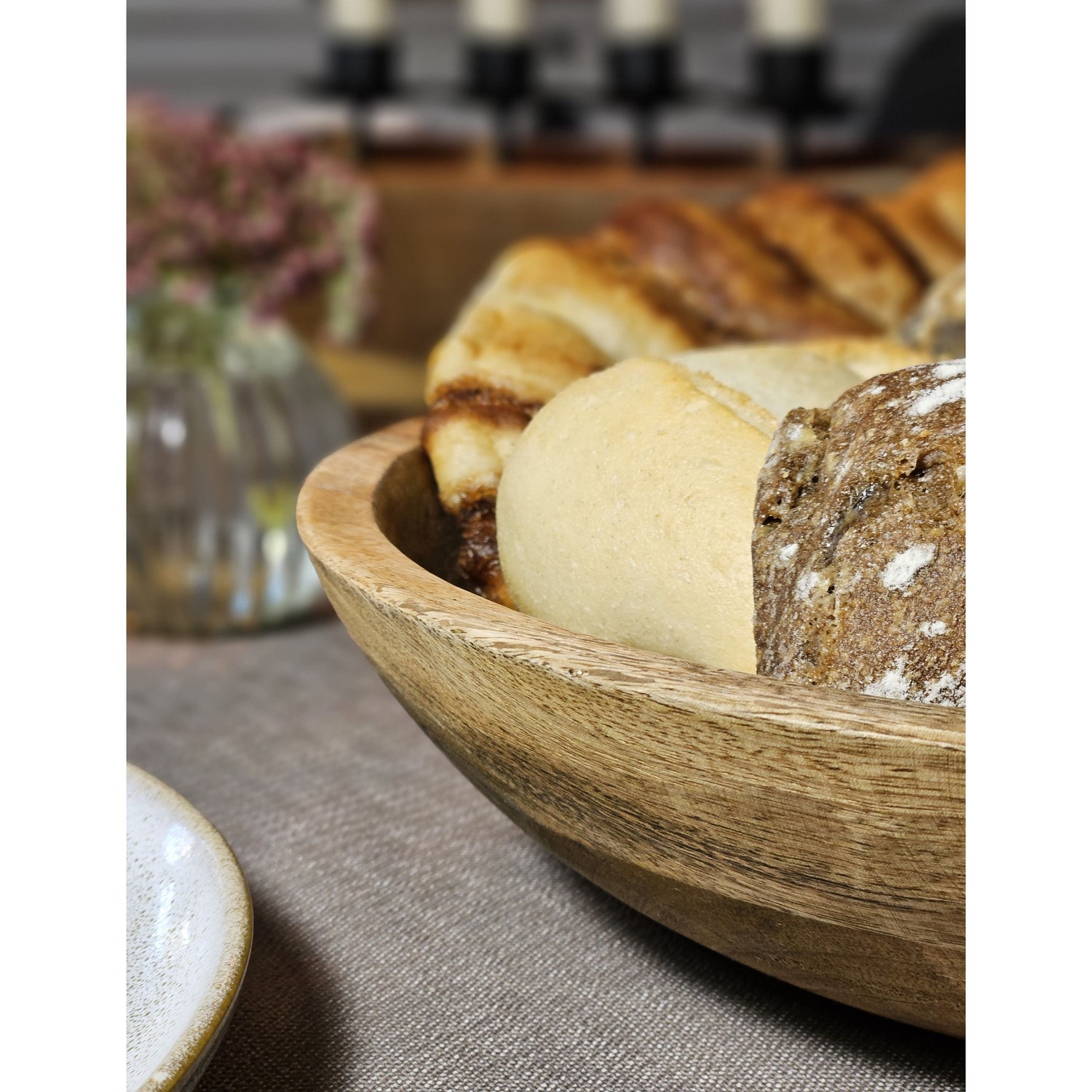 Wooden bowl Mango wood bowl Decorative bowl Bread bowl Mango wood Ø 38 cm