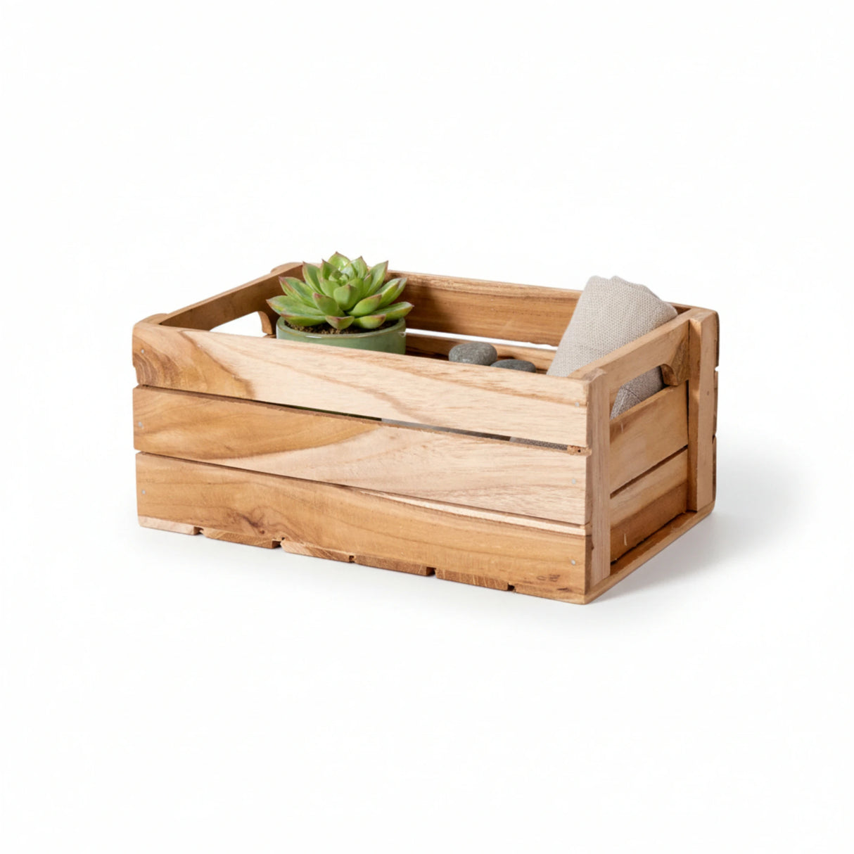 Holzkiste Teakholz Dekokiste Korb Aufbewahrungsbox Box 28x22 o. 20x13 cm Holzbox