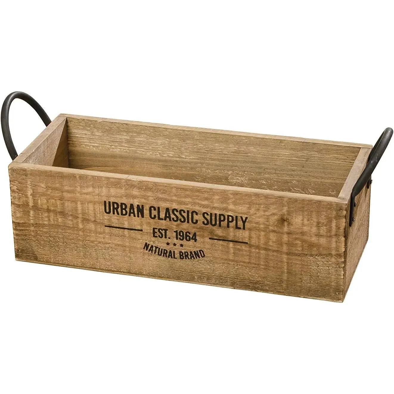 Wooden box brown decorative box shabby box fruit box wooden decoration country house with handles