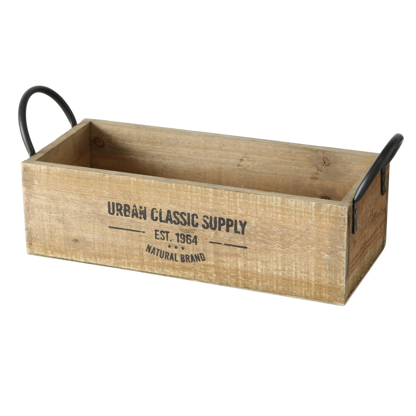 Wooden box brown decorative box shabby box fruit box wooden decoration country house with handles