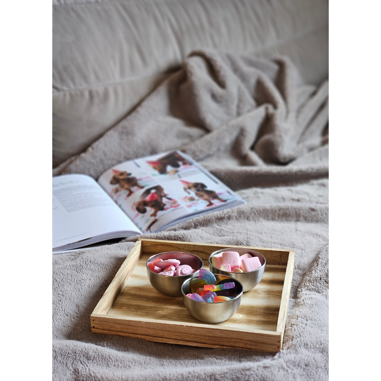 Tray wooden tray 26x26 brown natural decorative tray rectangular candle tray