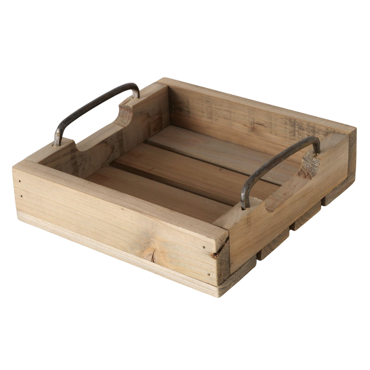 Decorative tray serving tray wooden tray brown 30 cm cm wood metal handle decorative set of 2