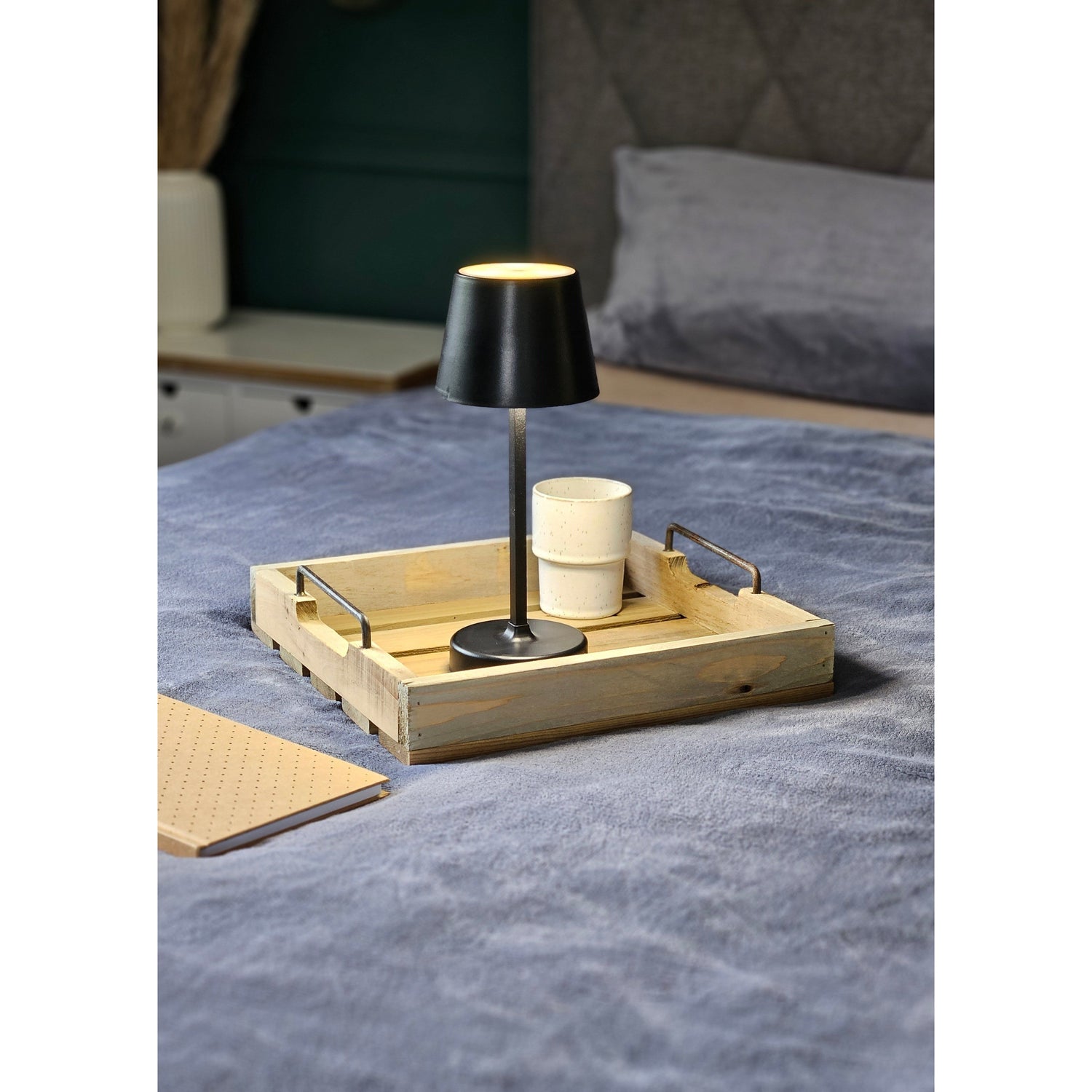 Decorative tray serving tray wooden tray brown 30 cm cm wood metal handle decorative set of 2