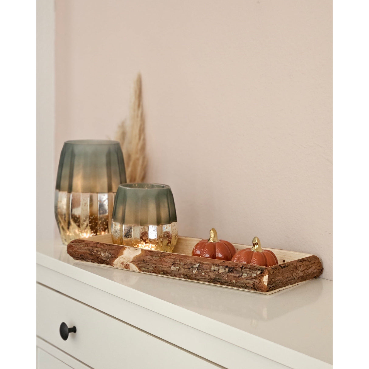 Tray wood natural tree bark decorative board wooden tray bowl serving board oblong