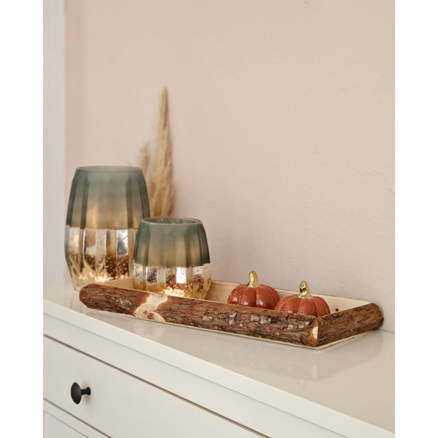 Tray wood natural tree bark decorative board wooden tray bowl serving board oblong