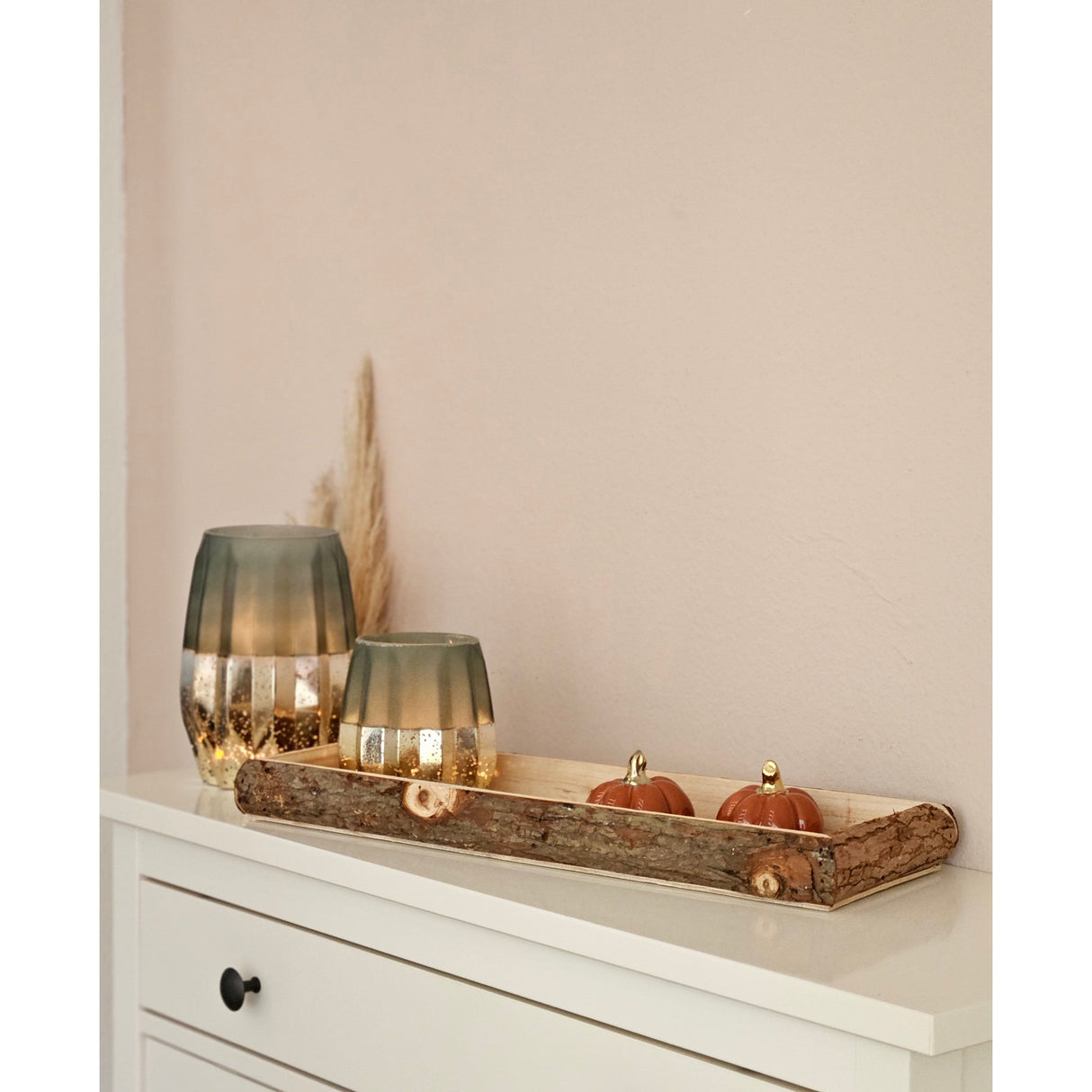 Tray wood natural tree bark decorative board wooden tray bowl serving board oblong