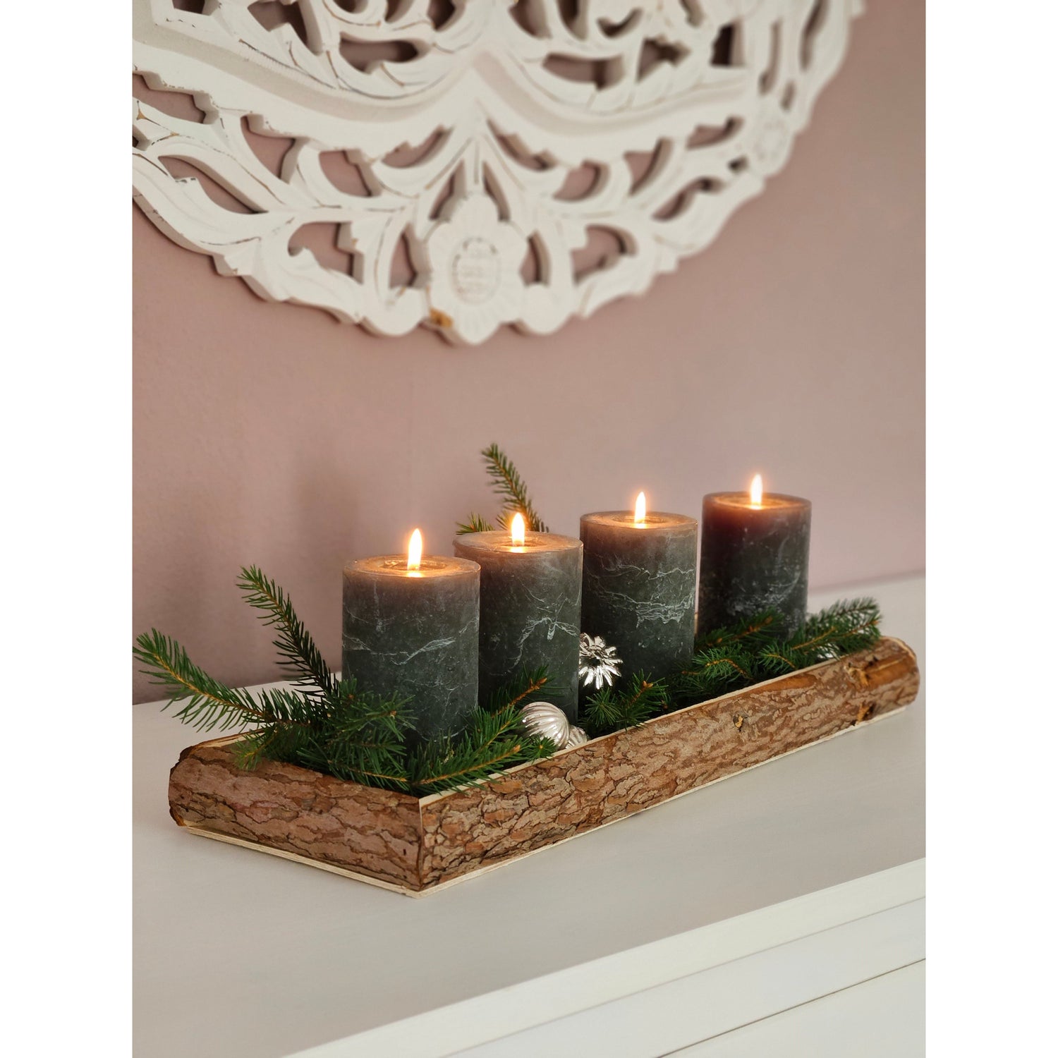 Tray wood natural tree bark decorative board wooden tray bowl serving board oblong