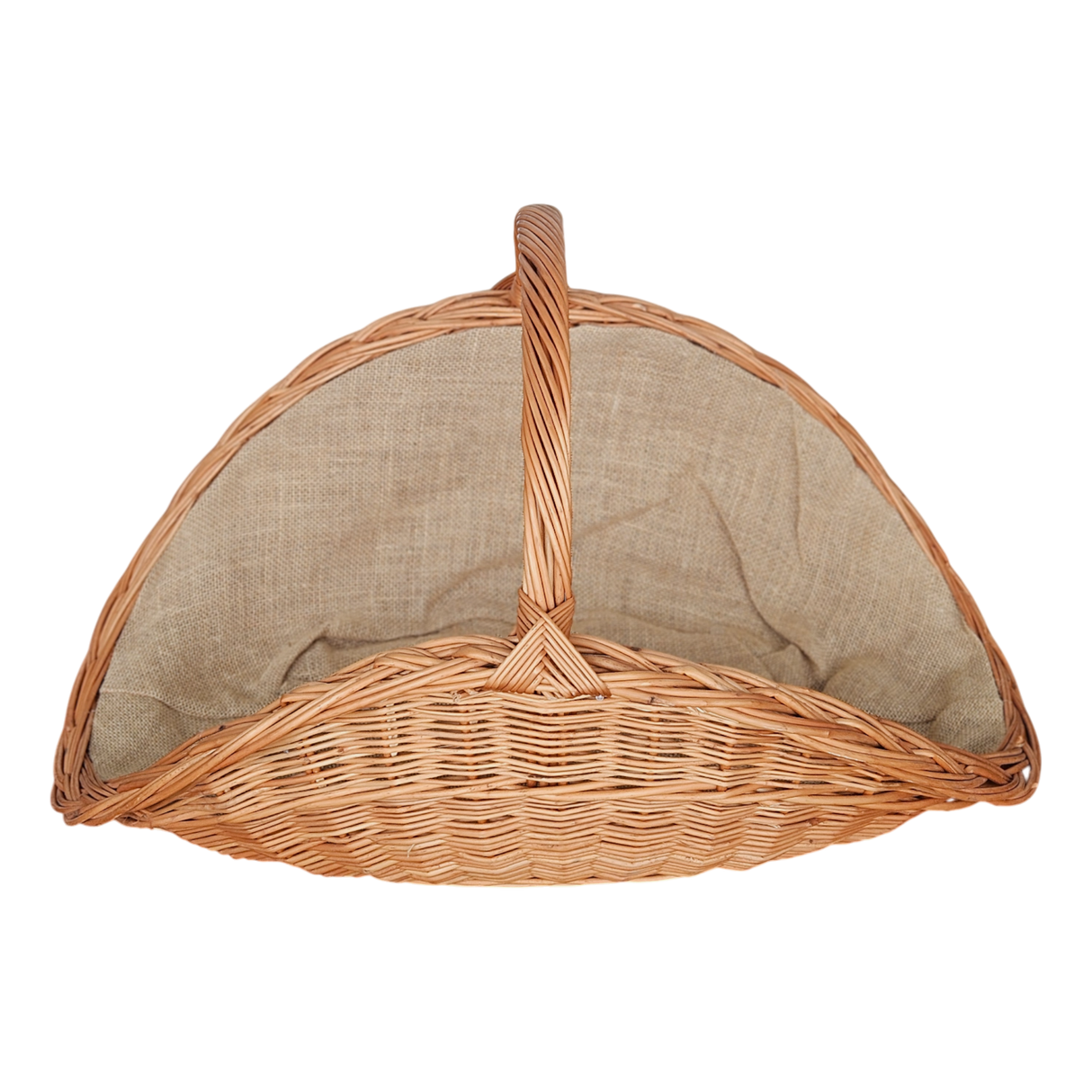 Kaminholzkorb mit Jute XXL Weidenkorb Holzkorb Holztrage 43x70 cm - Kaminholzkorb