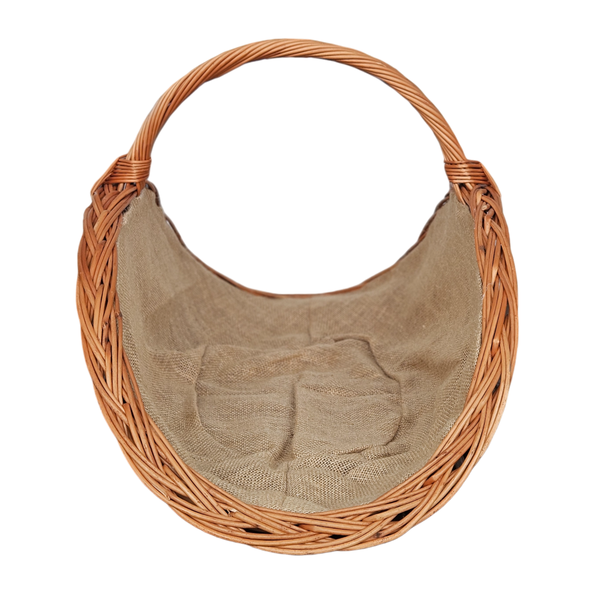 Kaminholzkorb mit Jute XXL Weidenkorb Holzkorb Holztrage 43x70 cm - Kaminholzkorb