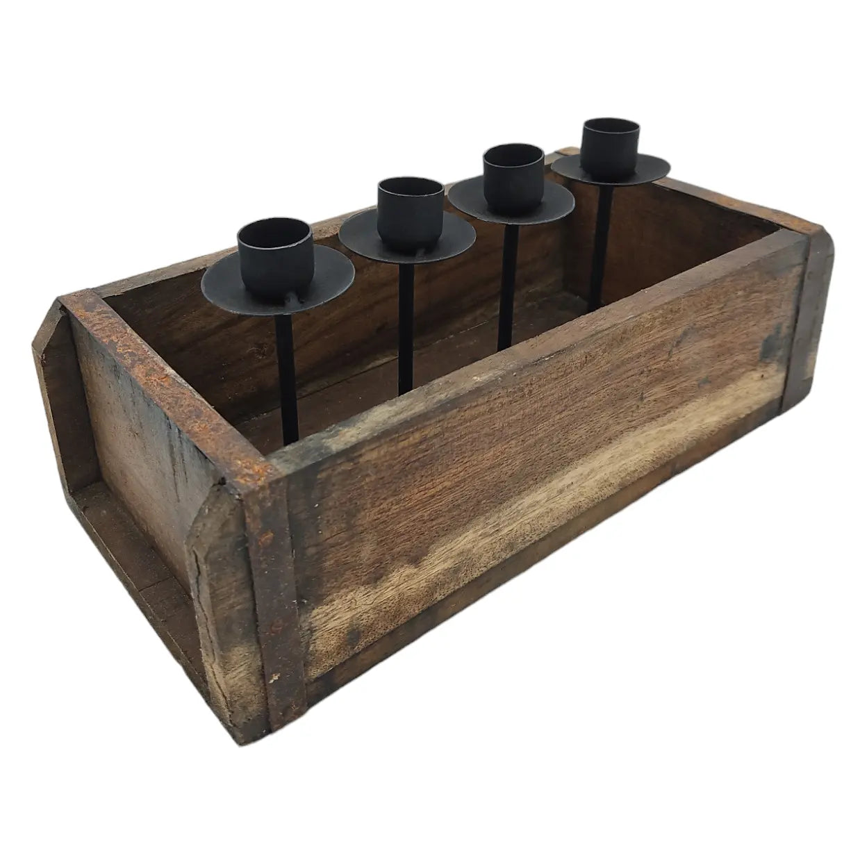 Candle holder country house wood metal tray candlestick brick candle tray