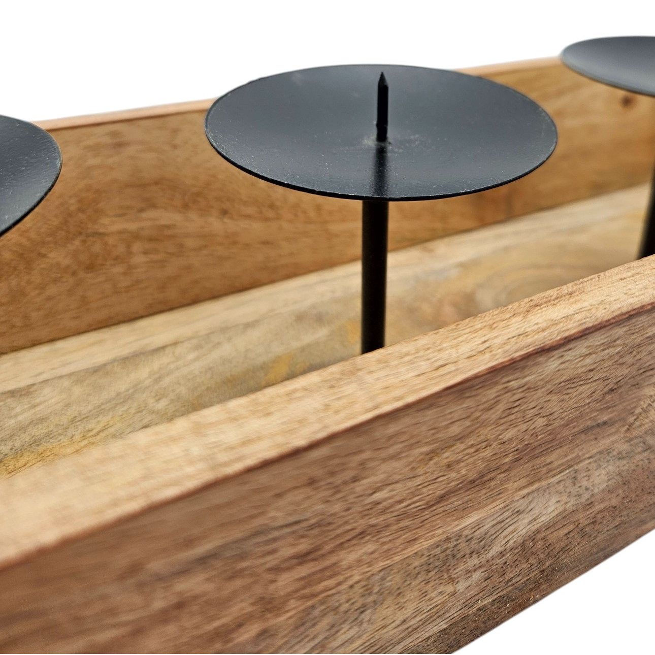 Candle holder candlestick tray wood mango wood Advent decoration for 4 candles 53 cm