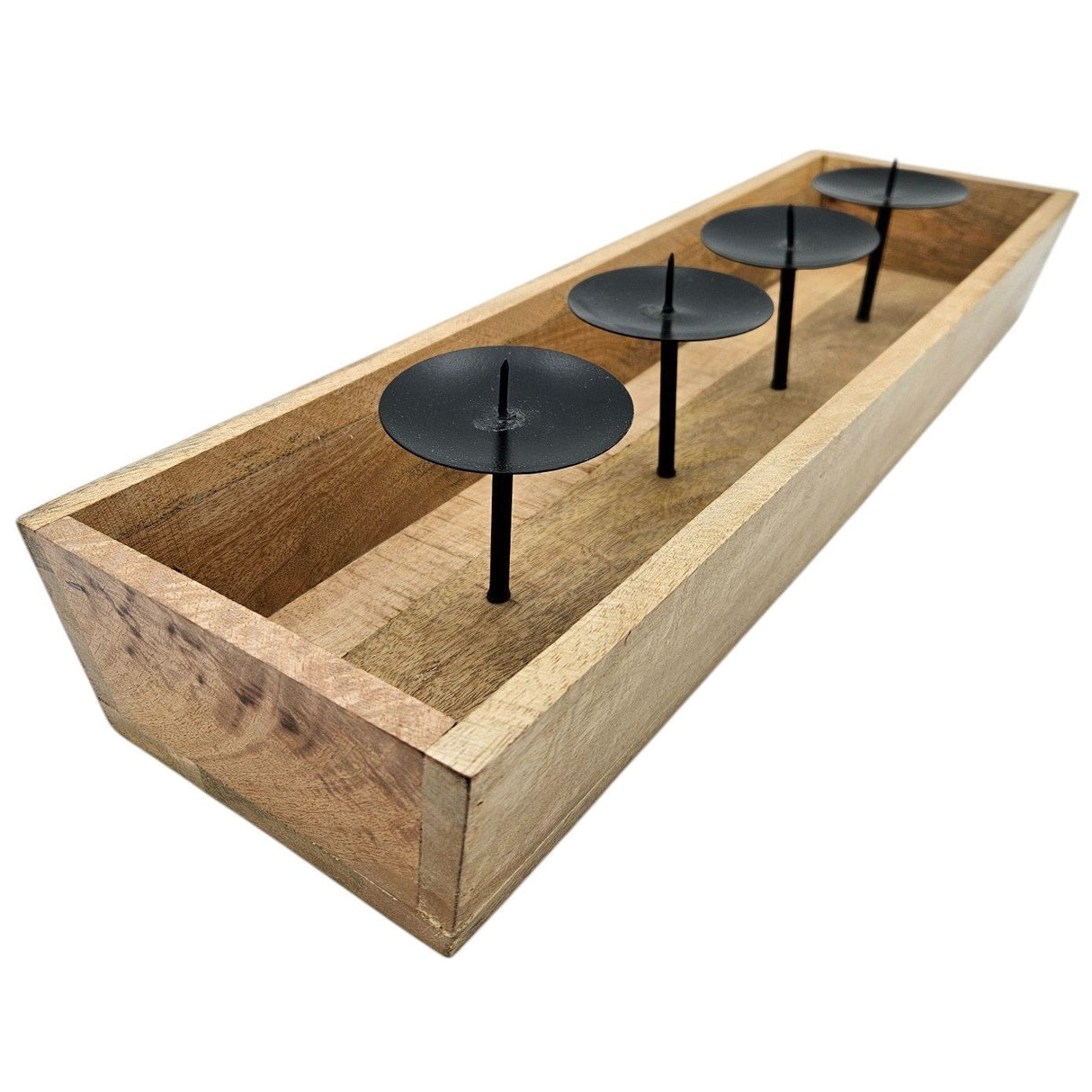 Candle holder candlestick tray wood mango wood Advent decoration for 4 candles 53 cm
