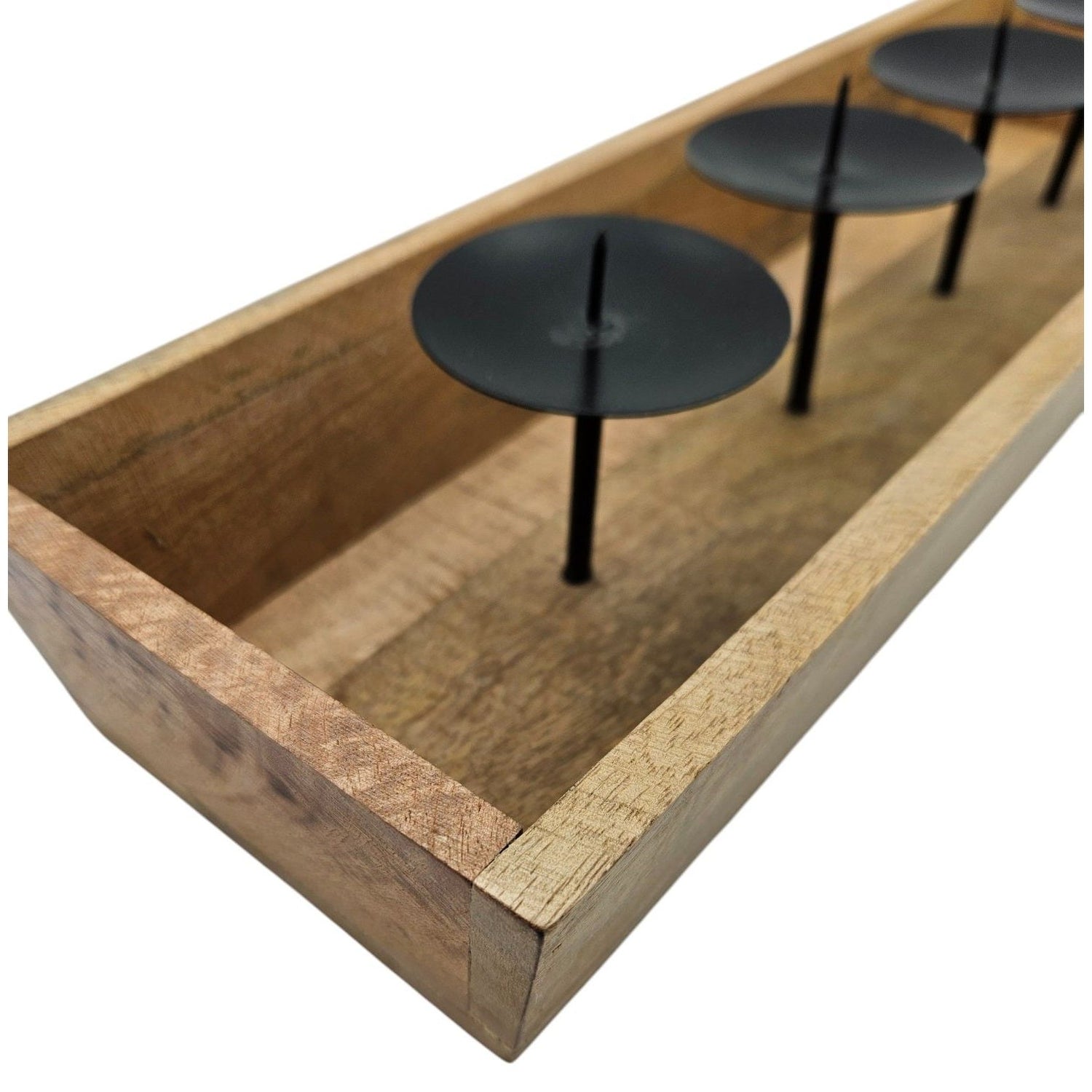 Candle holder candlestick tray wood mango wood Advent decoration for 4 candles 53 cm