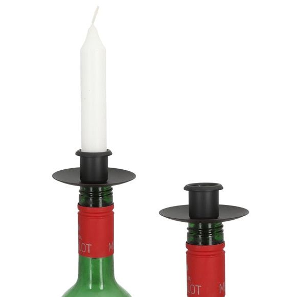 Candle holder for bottles metal black candle holder spout for wreath