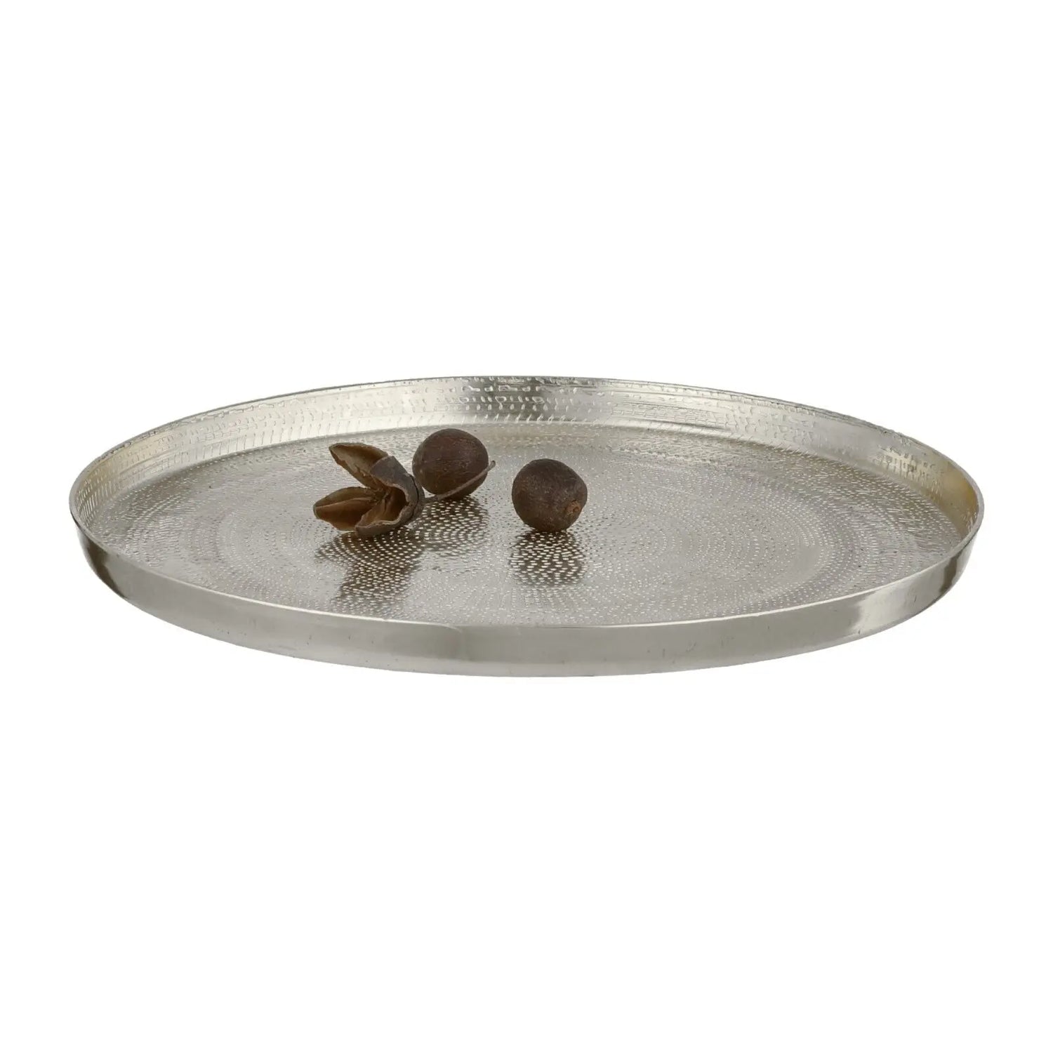 Decorative plate decorative tray candle plate bowl tray metal plate silver Ø 21 cm