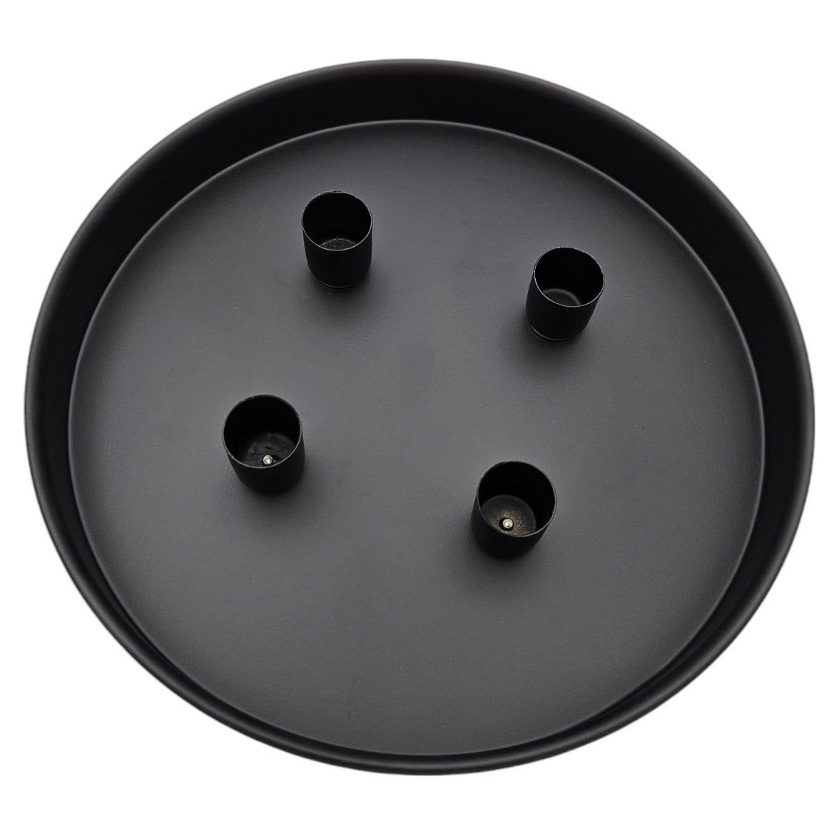 Candle plate candle tray magnetic candle holder tray black metal 25 cm