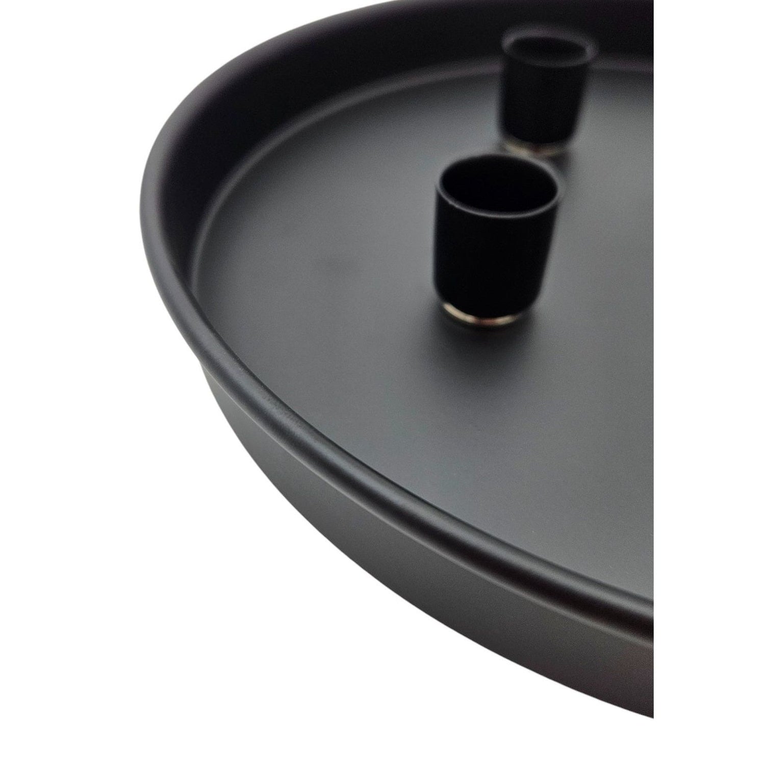 Candle plate candle tray magnetic candle holder tray black metal 25 cm